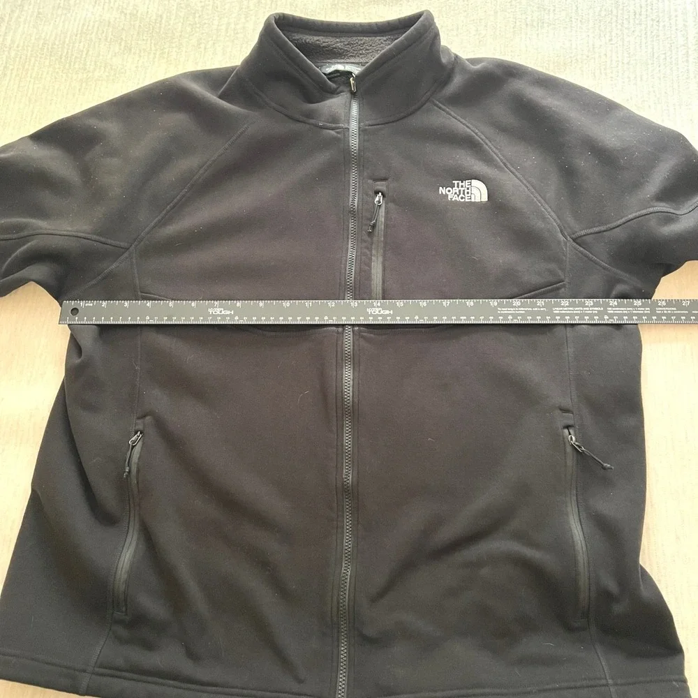 The North Face Mens XXL Black Full Zip Softshell Fleece Lined Jacket‎ Raglan